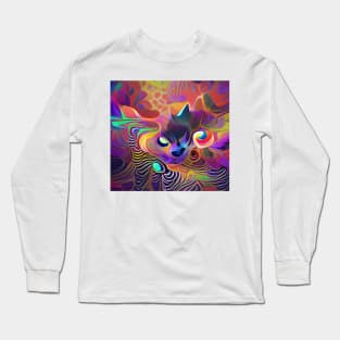 Psychedelic Cat Long Sleeve T-Shirt